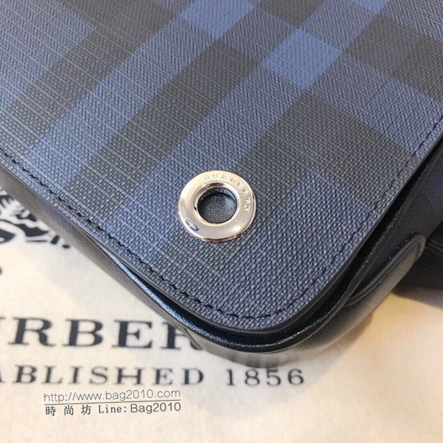 Burberry專櫃新款包包 巴寶莉London格紋2019新款信使包男士單肩斜挎包  db1030